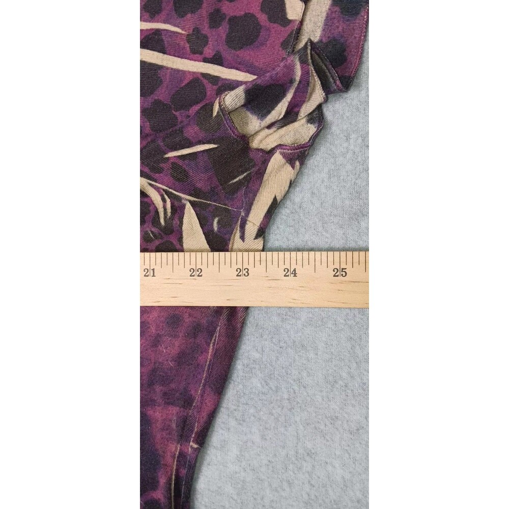 Unity World Wear Flutter Sleeve Tunic Blouse Size 1X Purple Leopard Print Fairy - Picture 7 of 12